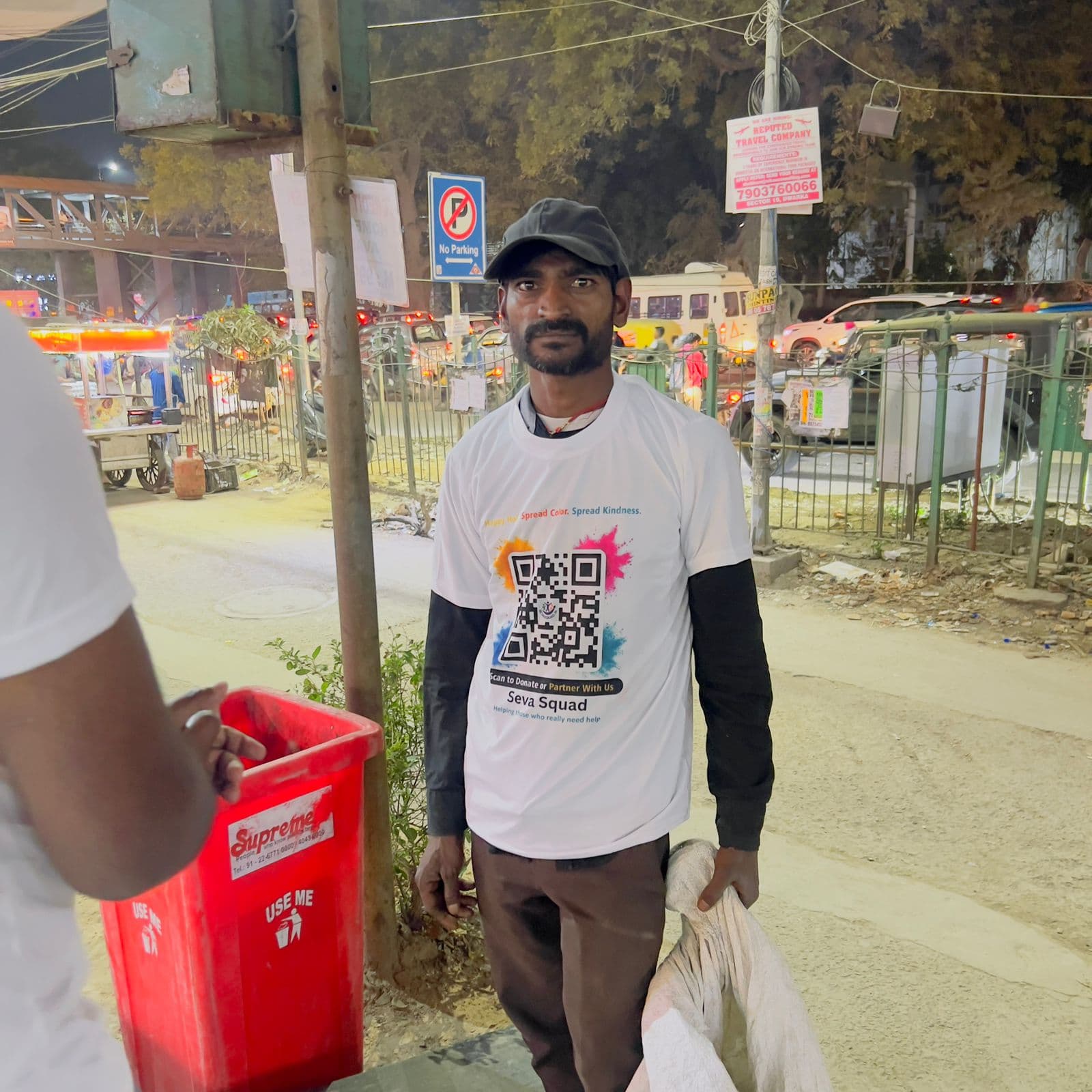 Seva Squad team gathered for clothing distribution drive in Delhi